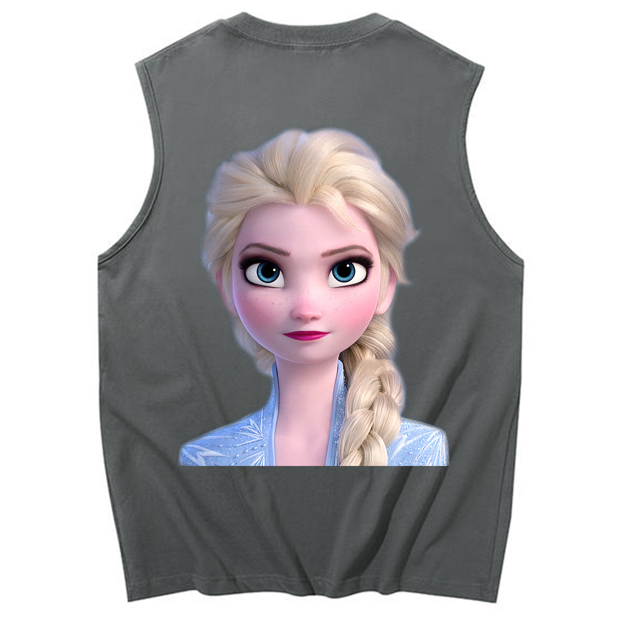 （画像用） アナと雪の女王 アンナ エルサ Frozen Anna Elsa コットン100％タンクトップ（背面プリント）